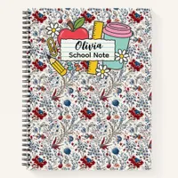 meadow floral Back to School Supplies Teachers  Notebook