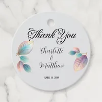 Ethereal Beauty Soft Tone Whimsical Pastel Leaves Favor Tags