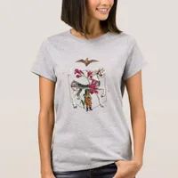 Vintage Horse Flower Nutcraker Collage T-Shirt