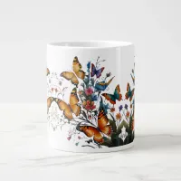 Whimsical Butterfly Garden Giant Coffee Mug