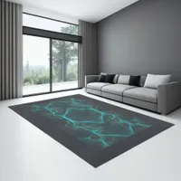 Marbled Silk Fractal Teal ID717 Rug