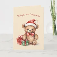 Baby Bear First Christmas Greeting Holiday Card