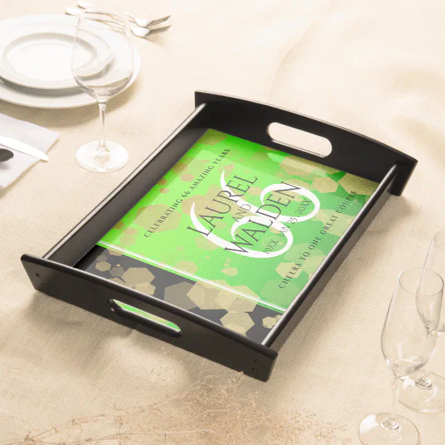 Elegant 66th Titanite Wedding Anniversary Serving Tray