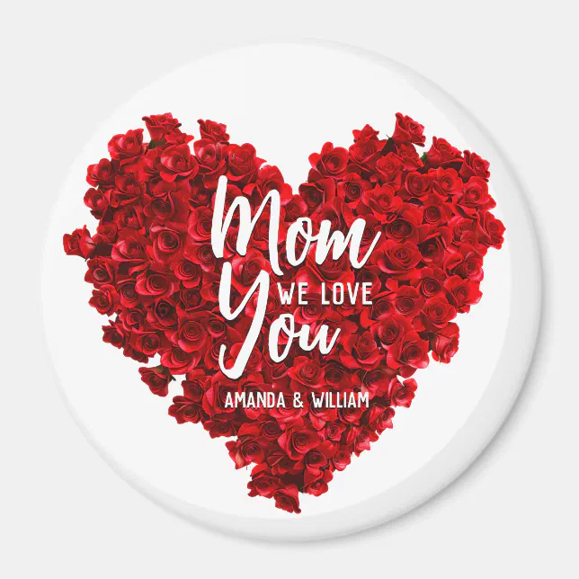 Red Roses Heart Love You Mom Mother's Day Magnet