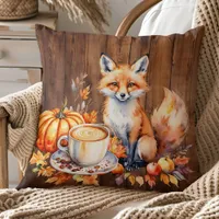 Cozy Autumn Fox Throw Pillow