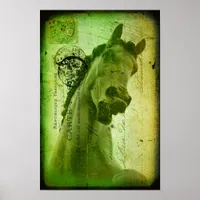 Grunge Horse Postcard-Like Poster