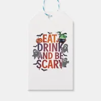 Eat Drink And Be Scary Halloween Party Spooky Desi Gift Tags