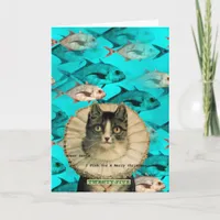 Dear Santa, Fish You Merry Christmas Kitty Holiday Card