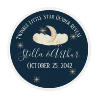 Twinkle Little Star Gender Reveal Celestial Edible Frosting Rounds