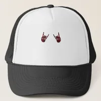 Skeleton Hand Heart Roll Red Classic Look Trucker Hat