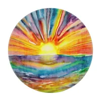 Vivid Sunset over the Water Reflection  Cutting Board