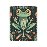 Geometric Green Frog Metal Print