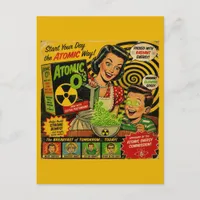 Glowing Breakfast Cereal Vintage Ad Scifi Postcard