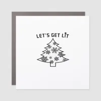 Let's Get Lit Christmas Tree Holiday Lights Essent Car Magnet