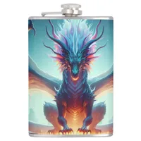 Magical Dragon Reflection Ai Art Flask