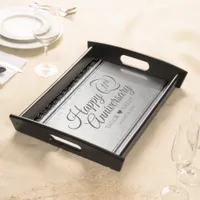 Elegant 11th Steel Wedding Anniversary Celebration Serving Tray