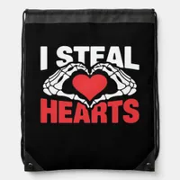 Steal Hearts Funny Valentine Skeleton Hands Style Drawstring Bag