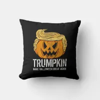 Halloween Great Again Donald  Trumpkin Pumpkin Throw Pillow