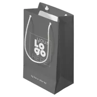 Company Logo Small Grey Custom Paper Shopping Bag