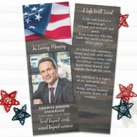 Patriotic Memorial Custom Photo Prayer Funeral Bookmarks