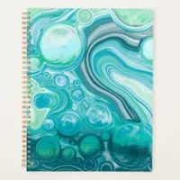 Blue, Turquoise Sea Waves and Bubbles    Planner
