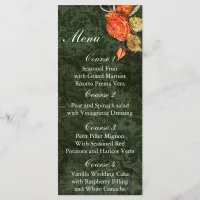 Rustic Chic Green Vintage Rose Wedding Menu