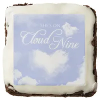 On Cloud Nine Dreamy Pastel Blue Bridal Shower Brownie