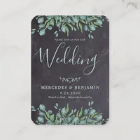 QR Code Rustic Eucalyptus Wedding Invitation