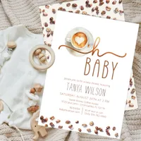 Oh Baby Watercolor Coffee Baby Shower Invitation