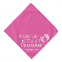 Dog Baby Pregnancy Announcement Pink Bandana