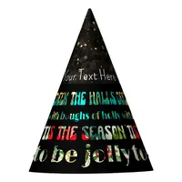 Christmas Deck The Halls Festive Faux Sparkle Party Hat