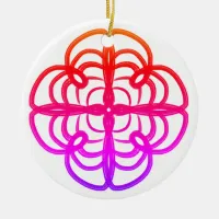 Pink Looptyloo Mandala Doodle #22 Ceramic Ornament