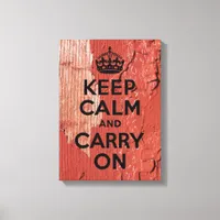 Peeling Red Barn Paint Keep Calm Canvas Print