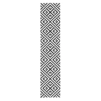 Black and White Striped Op Art Geometric Pattern Short Table Runner
