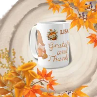 Grateful and Thankful Name Monogram | Coffee Mug