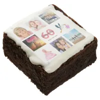 60th birthday party white photo collage name brownie