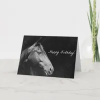 Black Horse Birthday Grunge Card