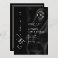 Modern Minimalist All Black Attire Formal Affair Invitation