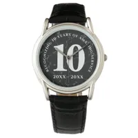 Elegant Black Marble 10 Years Work Anniversary Watch
