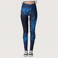 Dark blue sparkles leggings