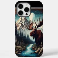 Moose Under Moonlight iPhone 16 Pro Max Case