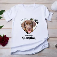 Dog GRANDMA Personalized Heart Dog Lover Pet Photo T-Shirt