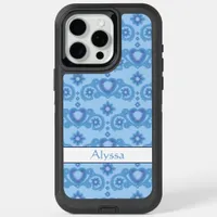 Moon Magic Stars Hearts Celestial Light Blue iPhone 15 Pro Max Case