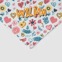 Crayon Hearts and Flowers Pet Bandana Collar