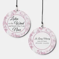 Pink Hydrangea Flower Watercolor Memorial Keepsake Wind Chime