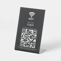 WiFi Network Password Scan to Connect QR Code Logo Pedestal Sign