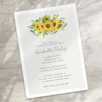 Sunflower Celebration of Life Funeral Invitation