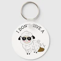 I don't give a ... Sheep Funny Sarcastic Humor Keychain