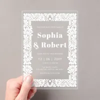 Mexican Talavera Wedding  Acrylic Invitations