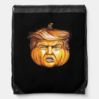 Funny Halloween Pumpkin Political Parody Donald Tr Drawstring Bag